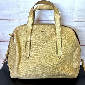 Golden chrome colored Fossil bag #1054